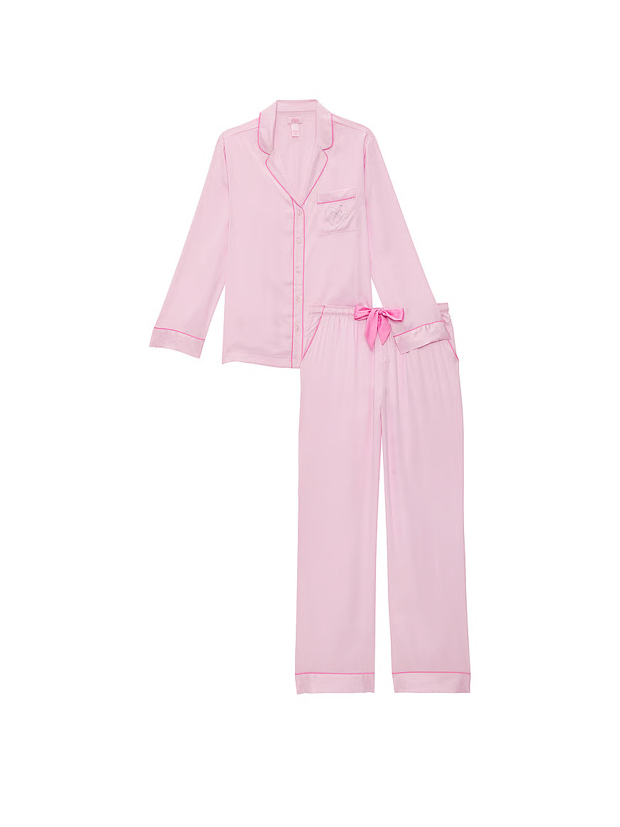 Buy PINK x LoveShackFancy Satin Long Pajama Set, Tossed Bows - Order Pajamas Sets online - Victor... | Victoria's Secret (US / CA )