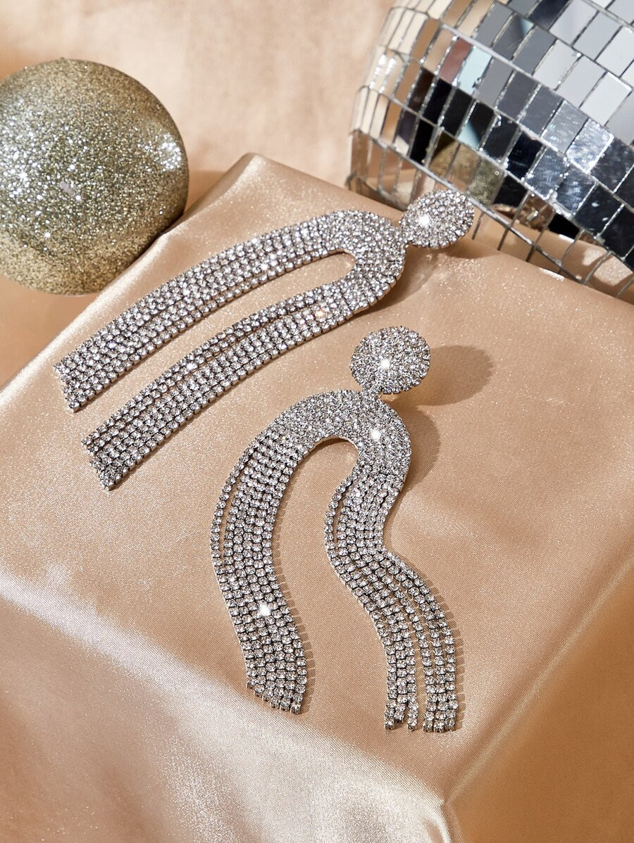 Rhinestone Fringe Drop Earrings
   
      SKU: sj2204267686755155
          (100+ Reviews)  
    ... | SHEIN