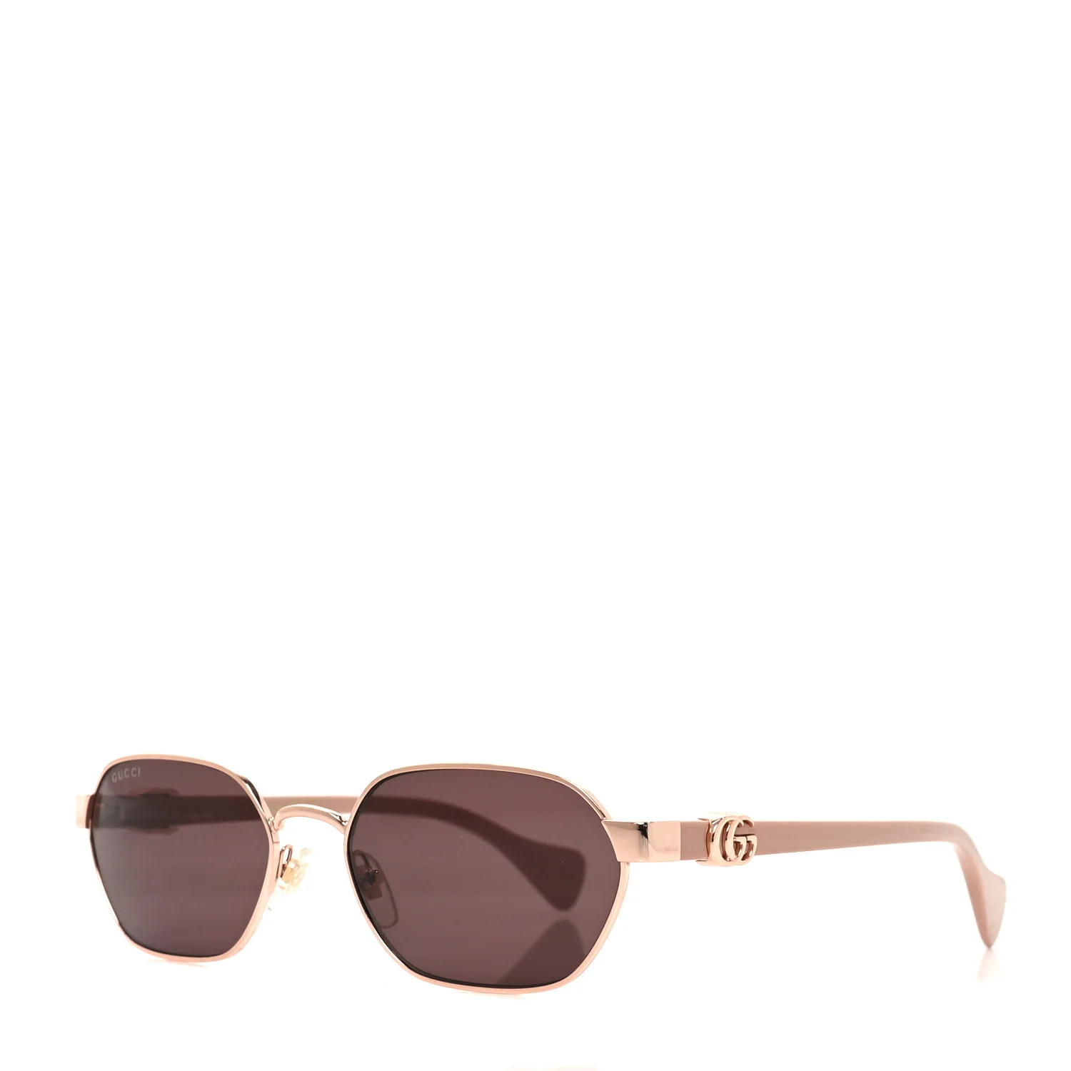 Gucci Metal Acetate Rectangular Frame Sunglasses GG1593S Rose Gold Pink 1809350 | FASHIONPHILE (US)