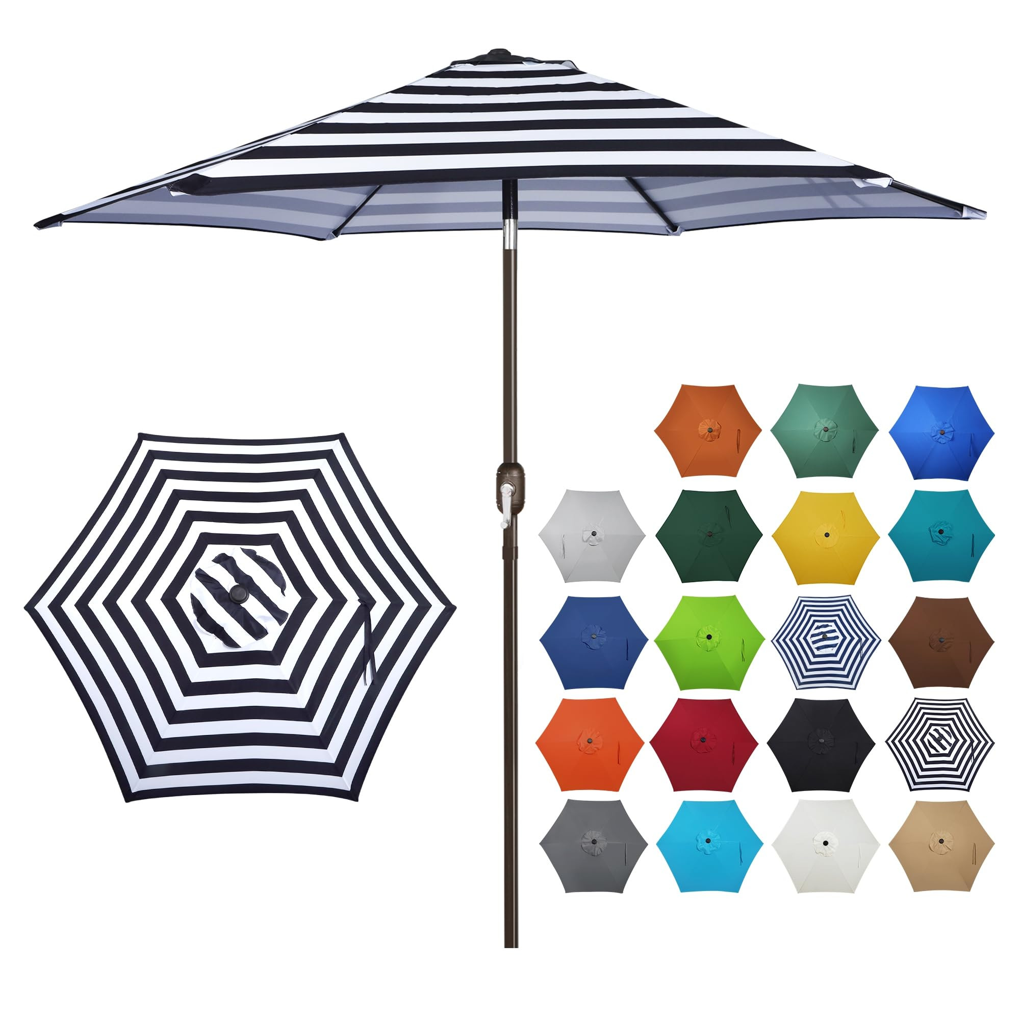Blissun 7.5 ft Patio Umbrella, Yard Umbrella, Outdoor Market Umbrella with Push Button Tilt Crank... | Amazon (US)