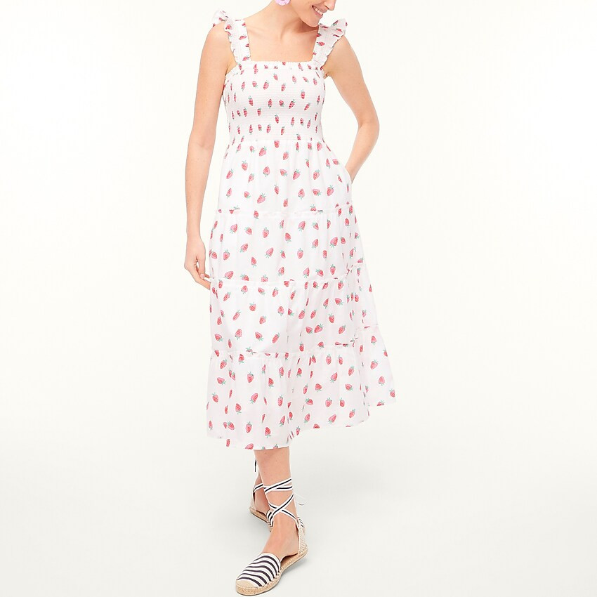 Factory: Smocked Tiered Midi Dress For Women | J.Crew Factory