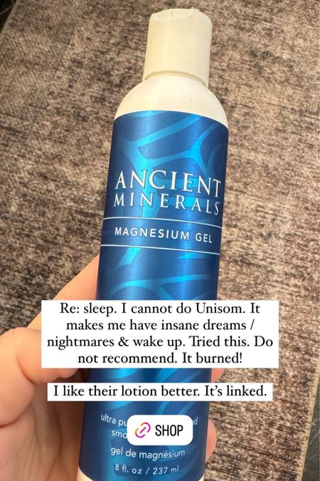 Ancient minerals, magnesium products for help with sleep - I prefer the lotion to the gel

#LTKhome