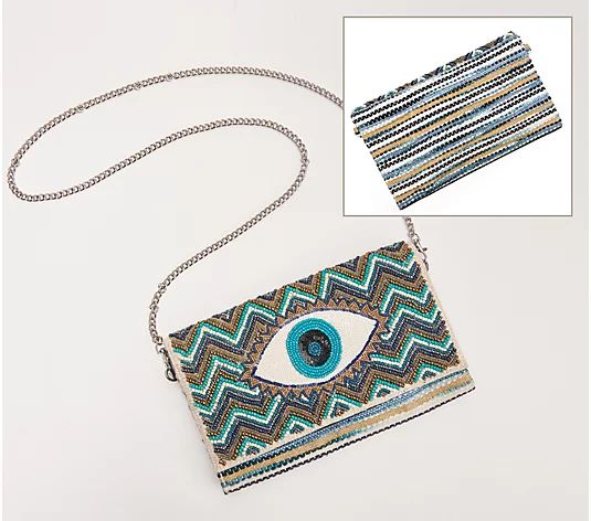 America and Beyond Embellished Convertible Clutch w/ Strap - QVC.com | QVC