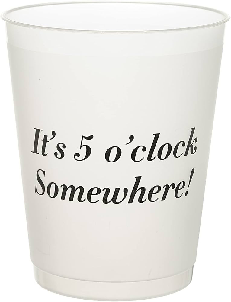 It's 5 O'Clock Somewhere, 16oz Frosted Plastic Cups, 12 Pack, Fun & Chic, Unbreakable Reusable Fr... | Amazon (US)