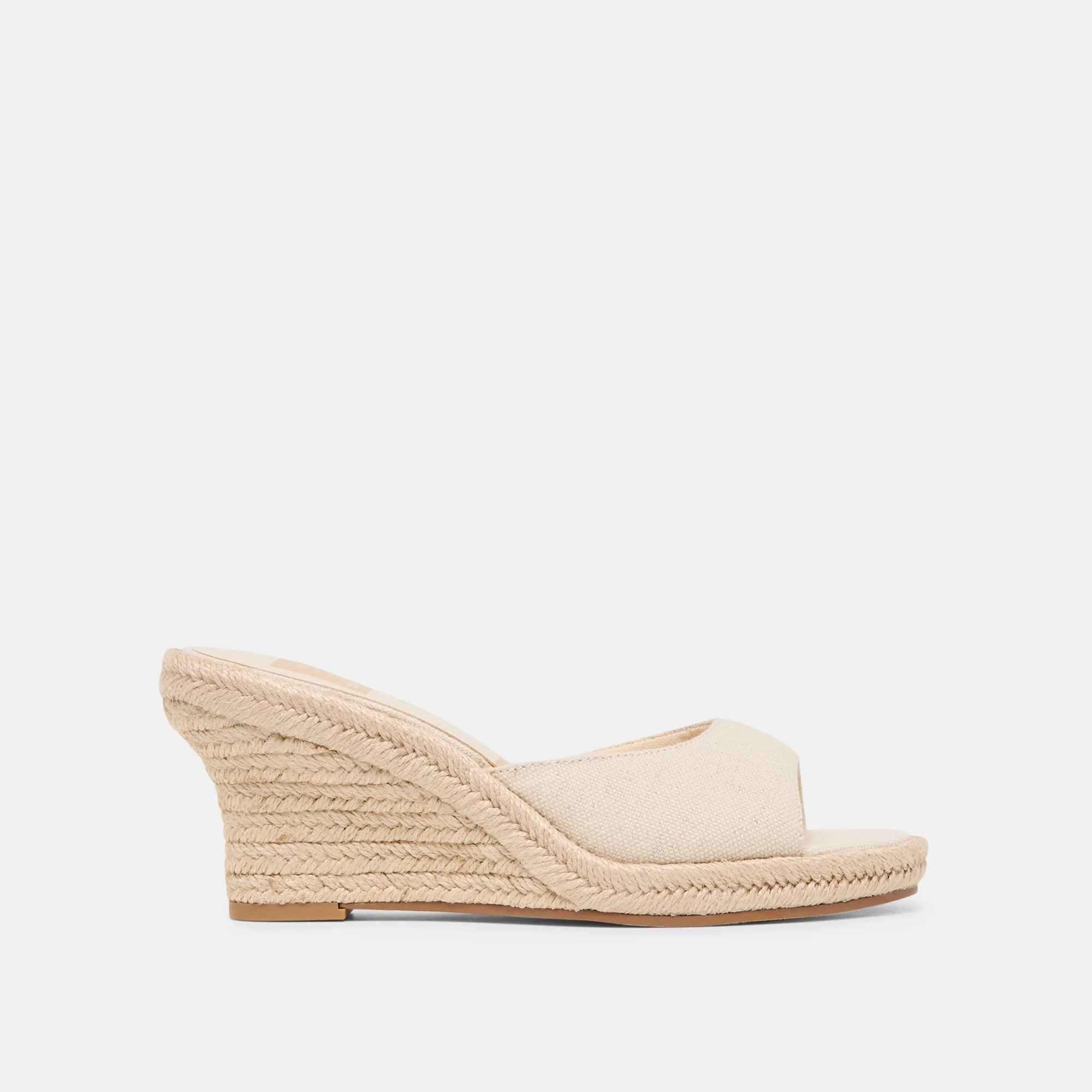 Vaya Wedges Ecru Linen | DolceVita.com