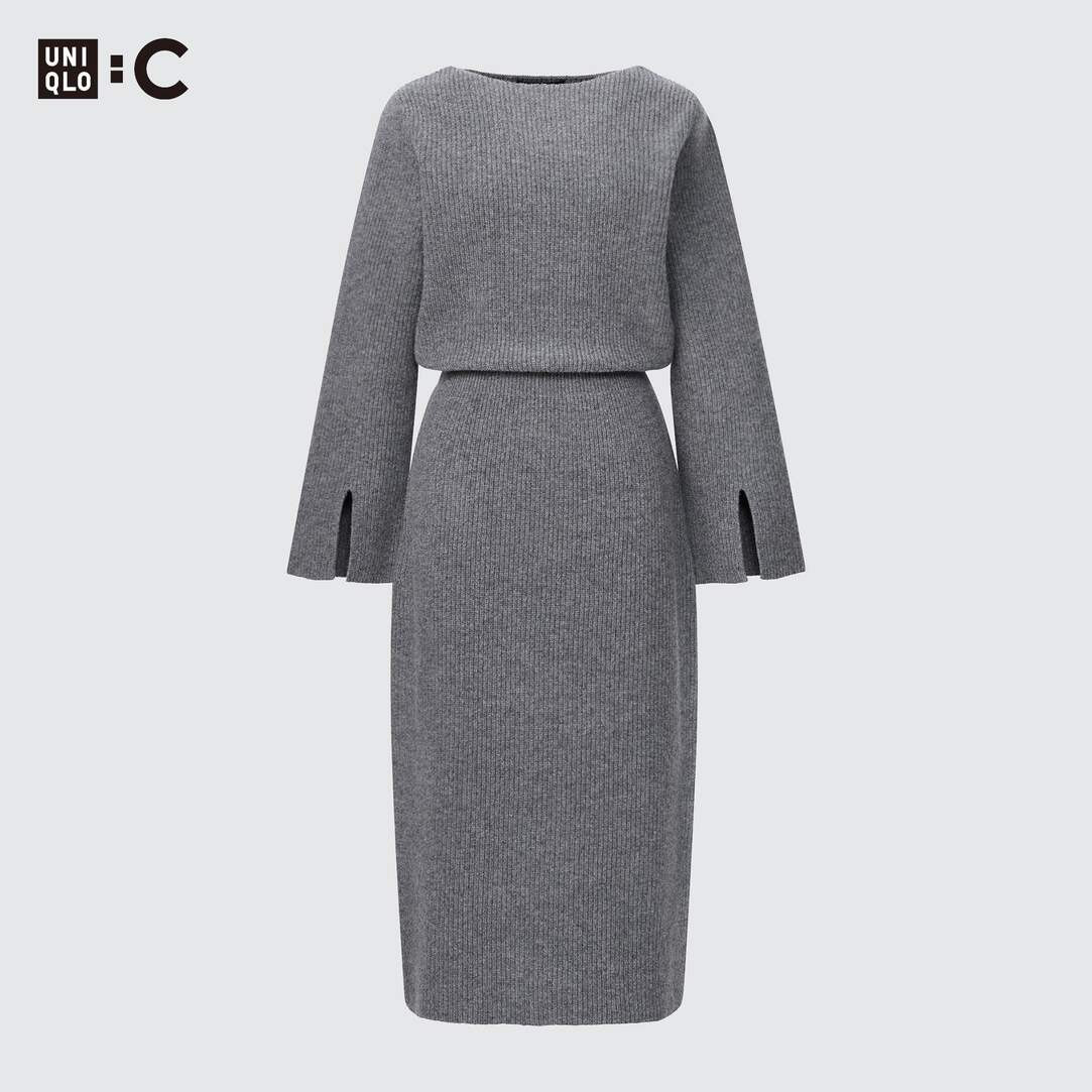 UNIQLO : C BOAT NECK LONG SLEEVED KNITTED DRESS | UNIQLO (UK)