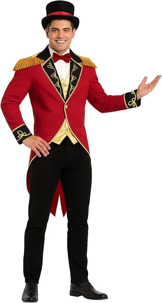 fun shack Ringmaster Costume for Men, Circus Ring Master Outfit, Carnival Costume for Themed Even... | Amazon (US)