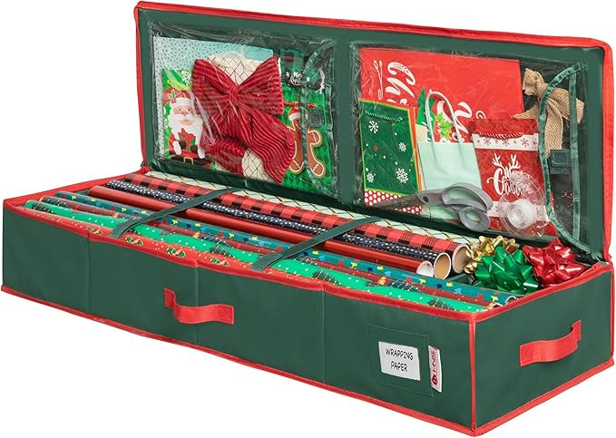 Wrapping Paper Storage Container – Fits up to 27 Rolls 1 3/8” Diam. - Underbed Gift Wrap Orga... | Amazon (US)