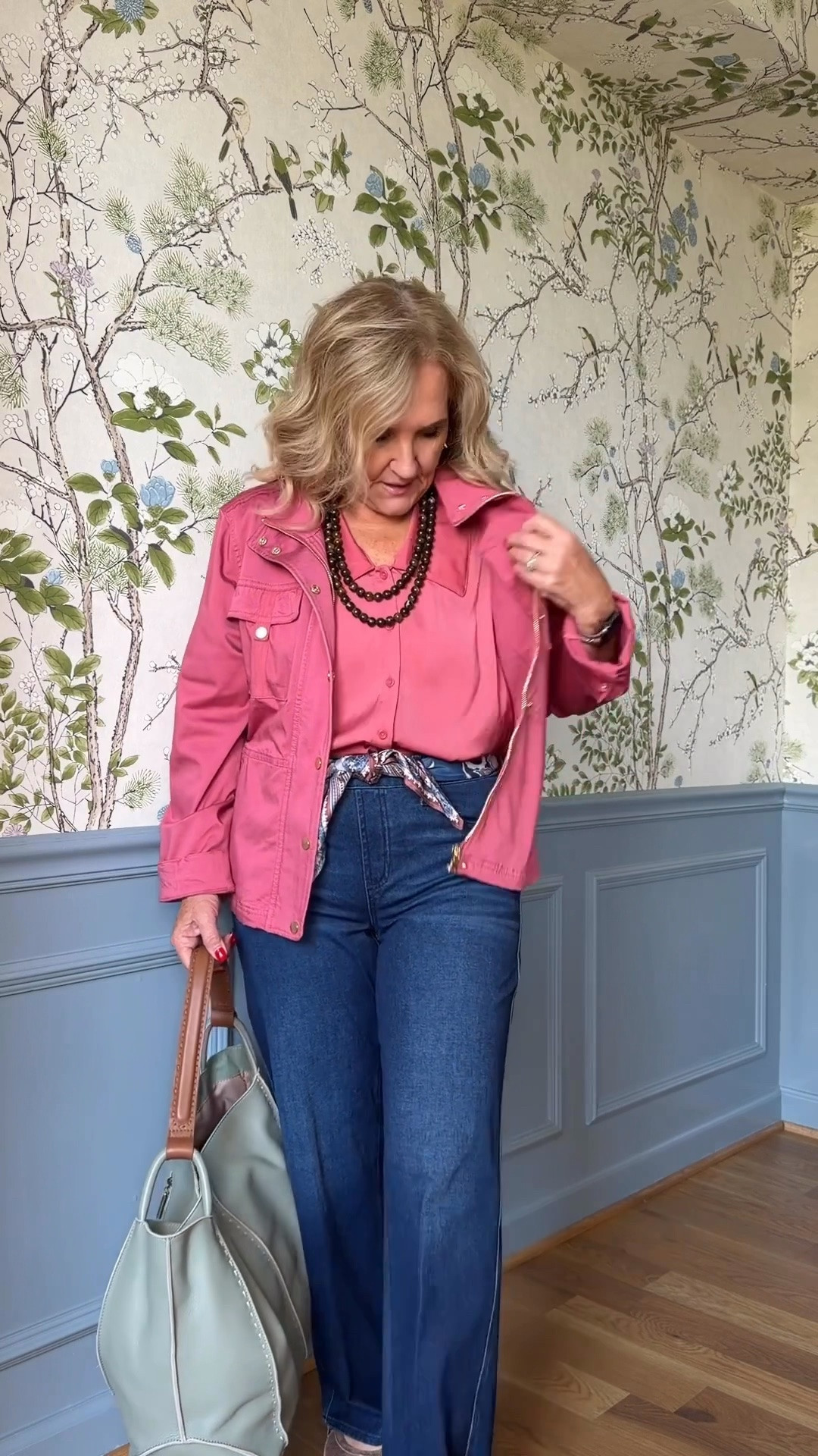 This satin-look utility jacket is such a fun layering piece for fall! The soft blouse with the wire collar gives you lots of styling options, and the scarf can be worn around your neck, on your bag, or even as a belt for a completely different look. I’m wearing Chico’s knit jeans in a 0.5 Short, jacket size 1 (Medium), and blouse size 1 (Medium).

💡 LTK MADE EASY
❤️ Heart = Support my posts!
🔖 Save = Get sale & restock alerts
📋 Lists = Keep favorites organized
📲 Share = Send lists and products to a friend. Hello, Christmas List!
💬 Comment = Ask me anything about what I’m wearing.:-)

#LTKOver40 #LTKSeasonal #LTKootd