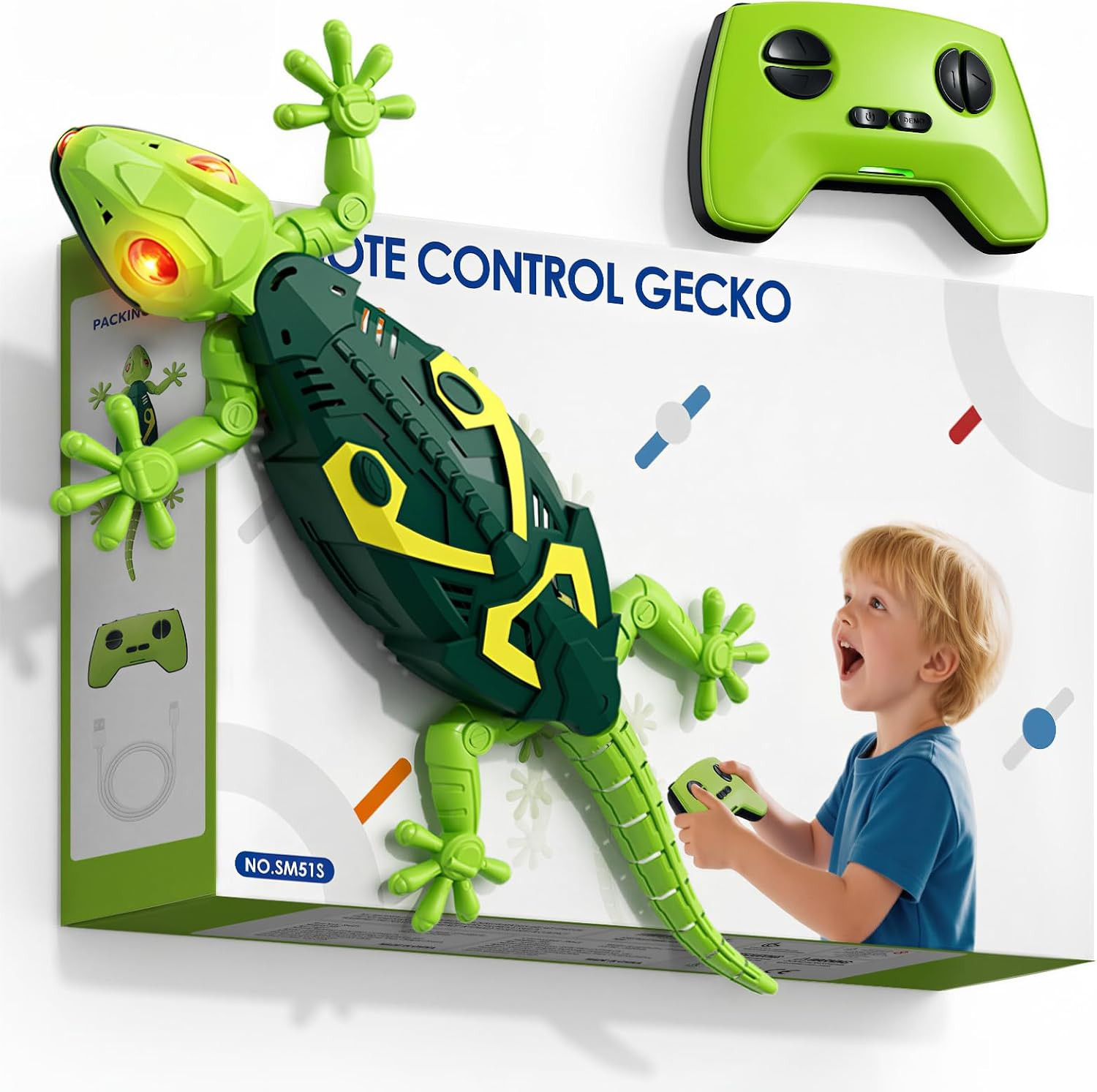 HYES Wall Crawler Gecko, Remote Control Robot Toys, Rechargeable RC Animals Toy, Realistic Wall Crawling Halloween Birthday Gifts for Boys Girls Ages 4-8 6-8 | Amazon (US)