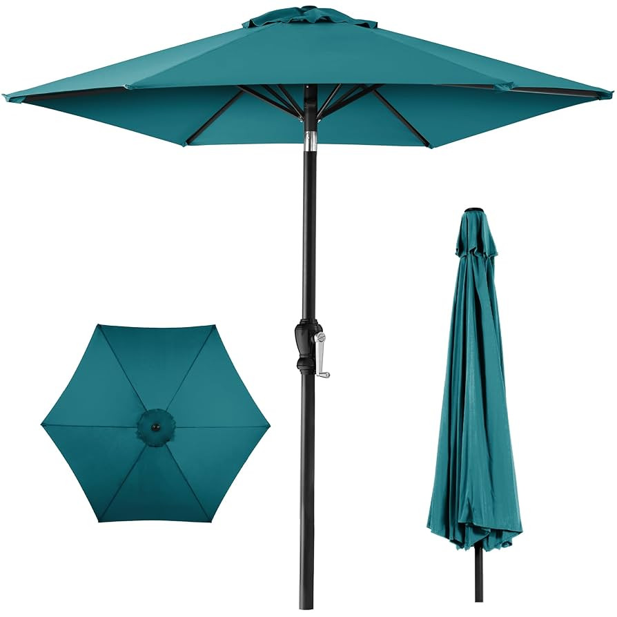 Best Choice Products 10ft Outdoor Steel Polyester Market Patio Umbrella w/Crank, Easy Push Button... | Amazon (US)