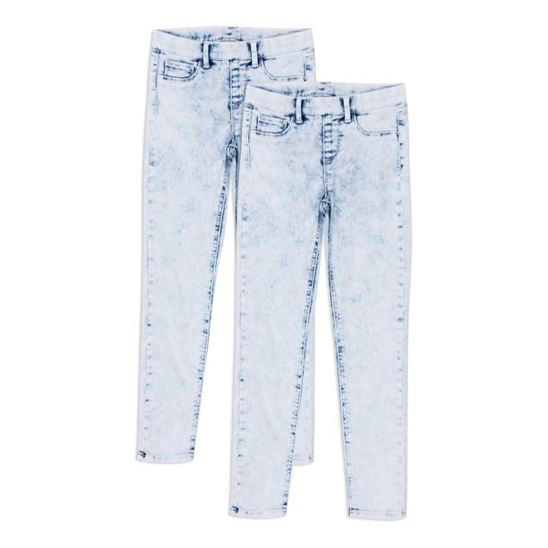 Wonder Nation Girls Kid Tough Pull-on Jegging Jeans, 2-Pack, Sizes 4-18 & Plus | Walmart (US)
