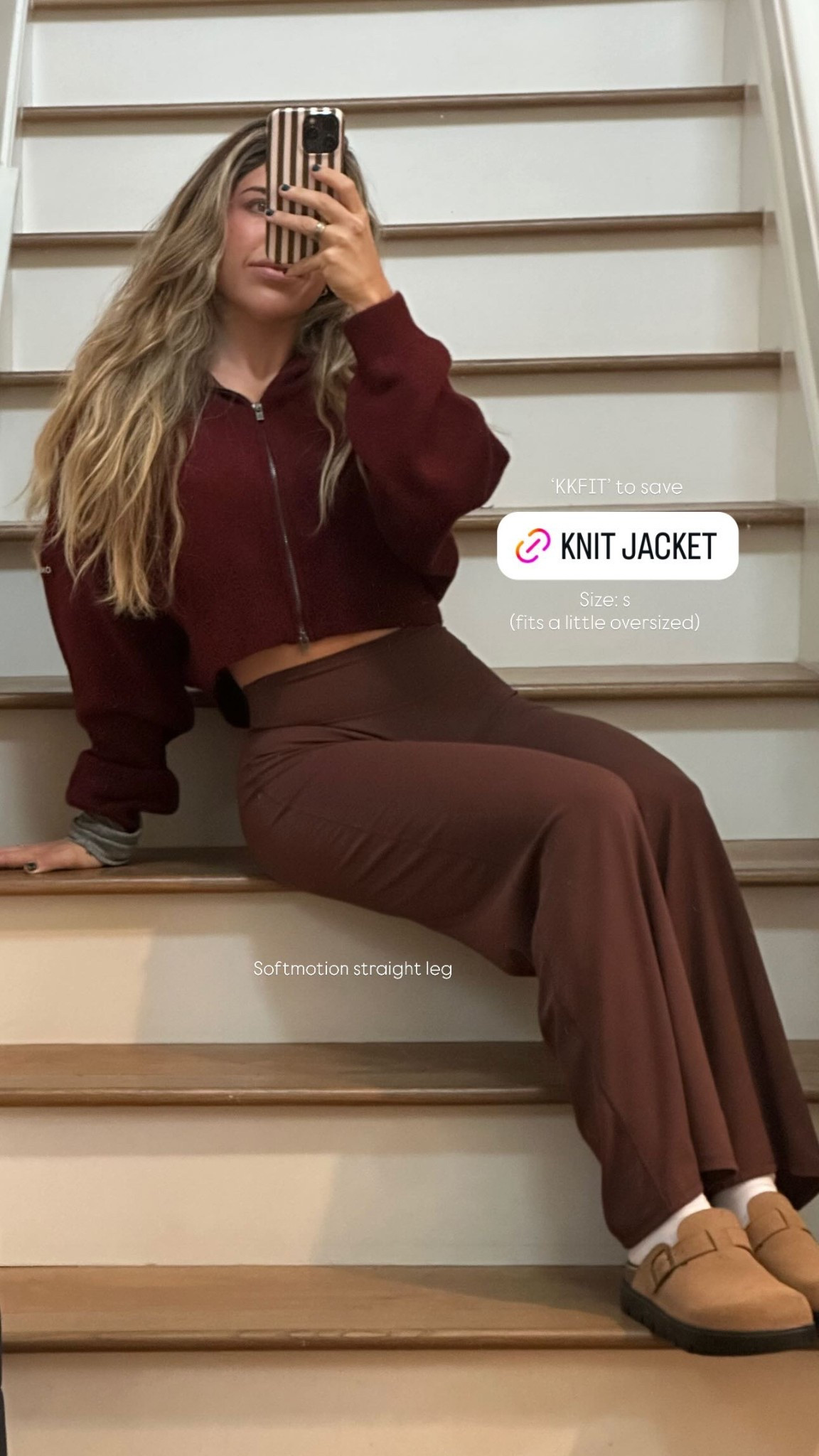 My Oner Active outfit featuring a cozy knit jacket ✨ Use code KKFIT to save!