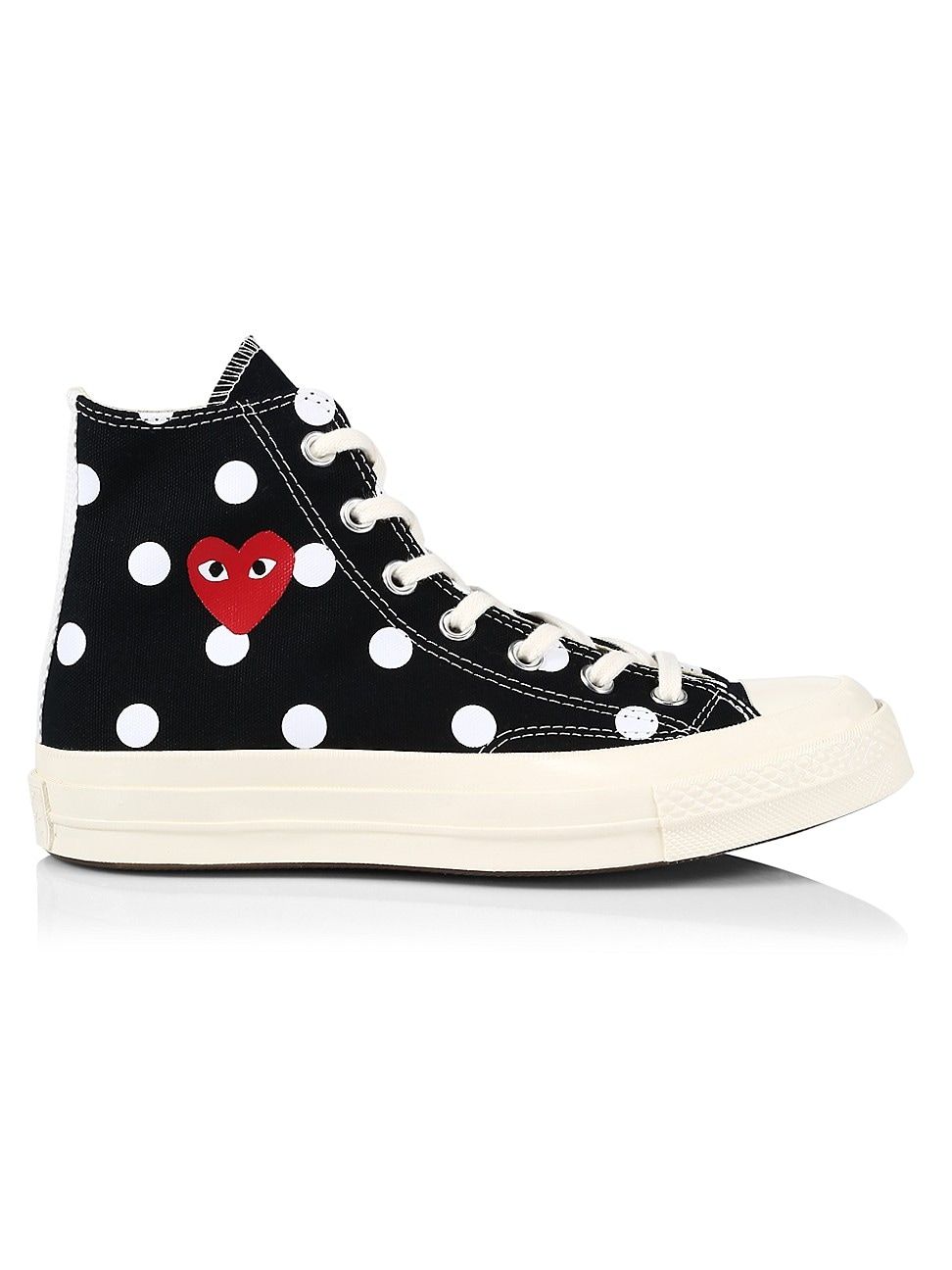 Women's Comme des Garcons Play x Converse Polka Dot High-Top Sneakers - Black - Size 7 | Saks Fifth Avenue