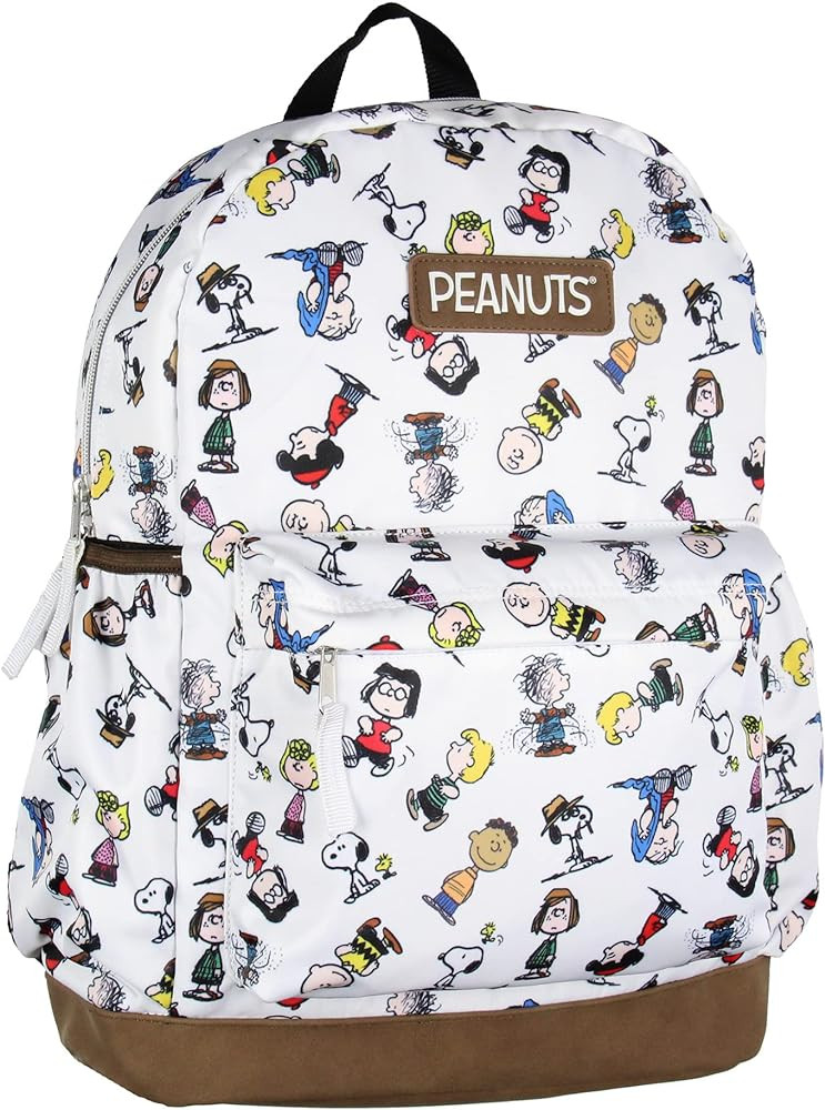 INTIMO Peanuts Snoopy Charlie Brown Sally Linus Cute School Travel Backpack With Faux Leather Bot... | Amazon (US)