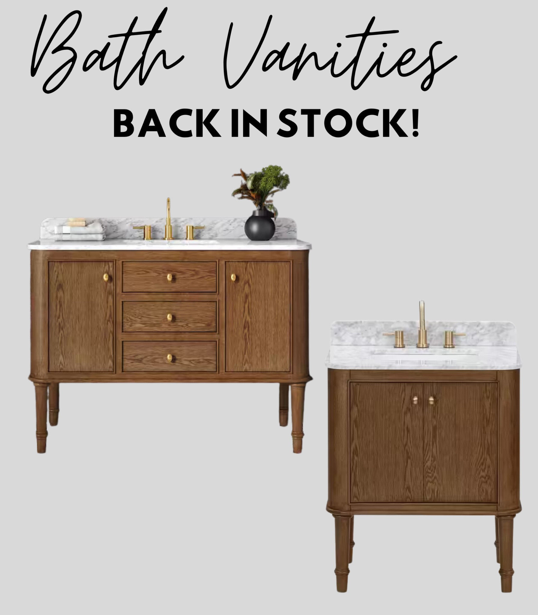 Collette vanity, bath vanity, wood vanity, walnut vanity

Back in stock! 

#LTKHome #LTKStyleTip #LTKVideo