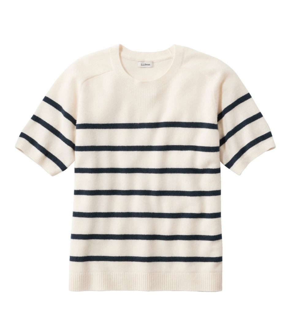 Women's Classic Cashmere Sweater, Short-Sleeve Tee Stripe | L.L. Bean