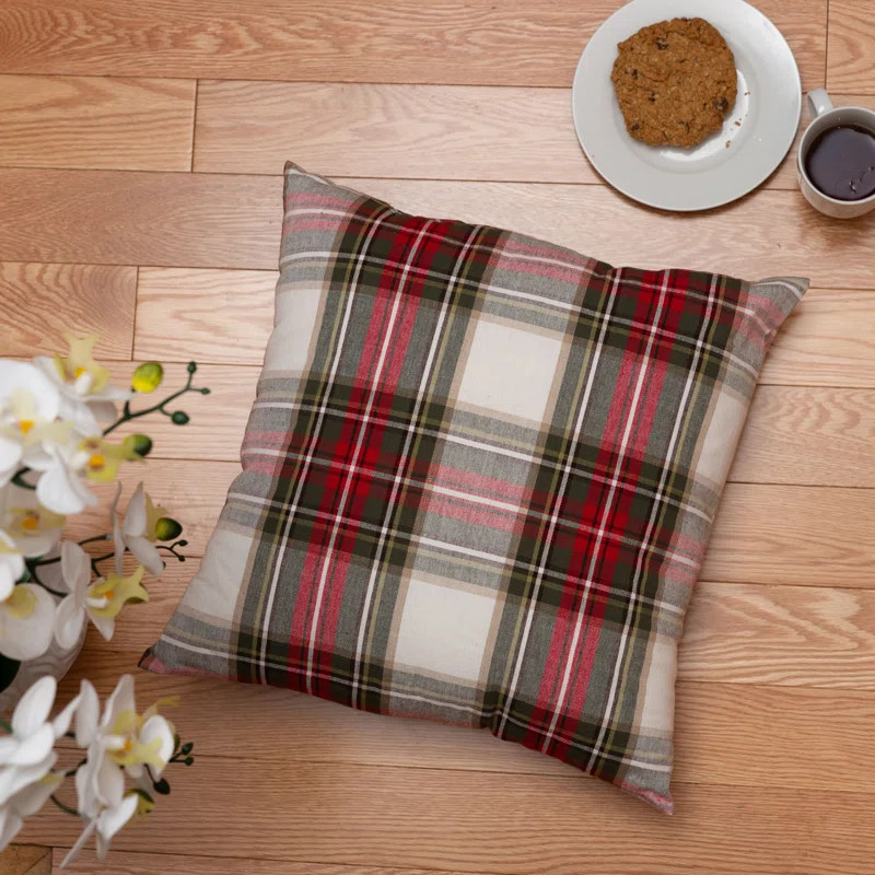 Plaid Cotton Reversible Throw Pillow | Wayfair North America