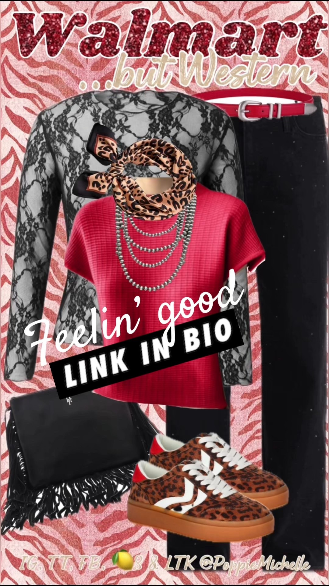 Walmart…but western- Valentines Day Outfit Inspiration 

Red sleeveless sweater, black, long sleeve lace, sheer, top, black straight, leg pants, leopard, print, neck, scarf, neck, leopard print, wild rag, leopard, print sneakers, leopard print platform sneakers, black fringe purse


#LTKValentine #LTKSeasonal #LTKootd