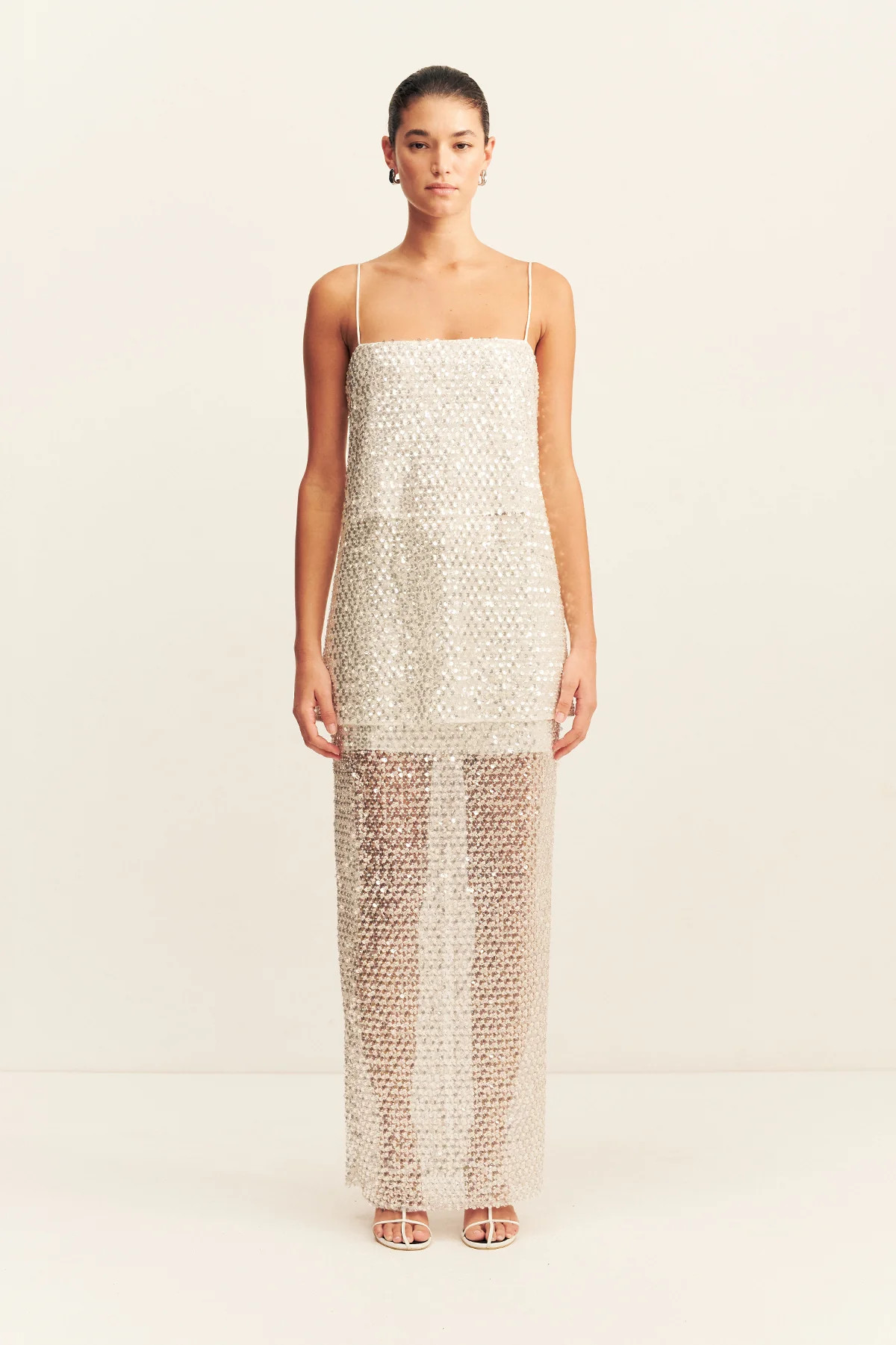 ASTERI LONG LINE CAMI | SILVER | TOPS | SHONA JOY | Shona Joy