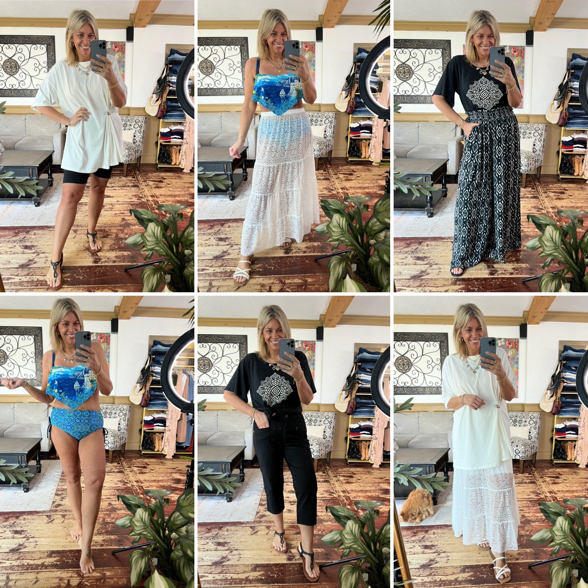 Use code NOIULLA to save 35% on everything you see here! Oversized tee, lace skirt, pants, bike shorts, coordinated tee all size 12/14. Swimsuit size 14 and capri pants size 12.

#LTKFestival #LTKSeasonal #LTKOver40