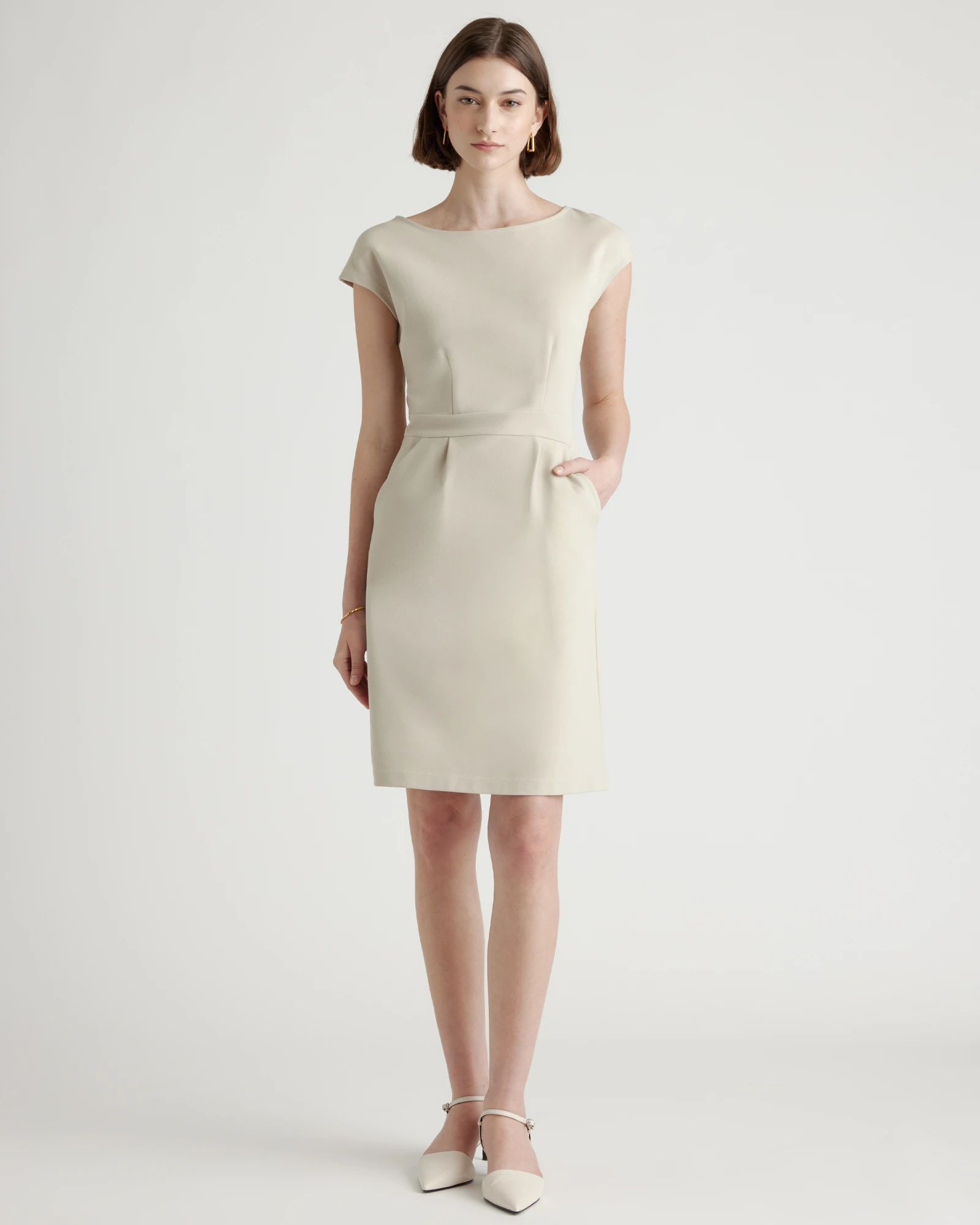 Ultra-Stretch Ponte Cap Sleeve Dress | Quince