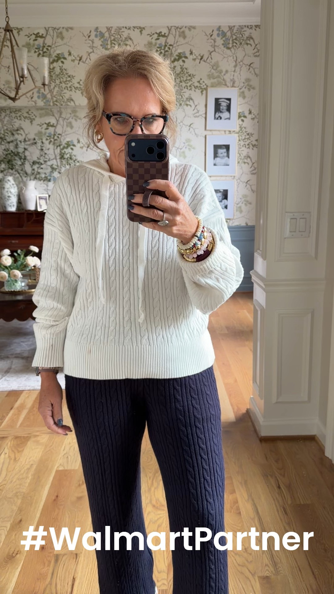 #WalmartPartner  @WalmartStyle #WalmartStyle

Love this cable knit sweater hoodie and pants set. You can get matching tops and bottoms but I loved the navy and cream. It washes well too. I just hung it dry on a clothes rack. True to size. I’m in a medium  

#LTKOver40 #LTKFindsUnder50 #LTKTravel