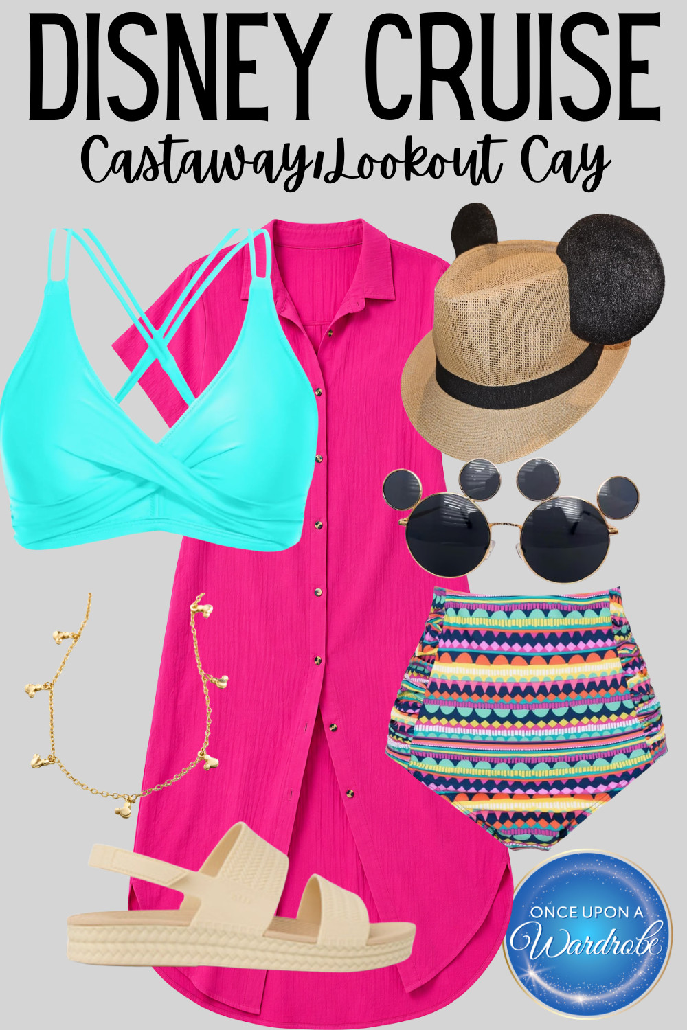 Bright colors, island vibes, and a little Disney magic 🌴☀️ This Disney Cruise outfit is perfect for Castaway Cay or Lookout Cay days with an easy swim cover-up, comfy sandals, and colorful tropical details. Perfect for beach time, lunch by the water, character photos, and exploring Disney’s private islands without sacrificing style or comfort. 

 #LTKmomlife #LTKSwim #LTKTravel