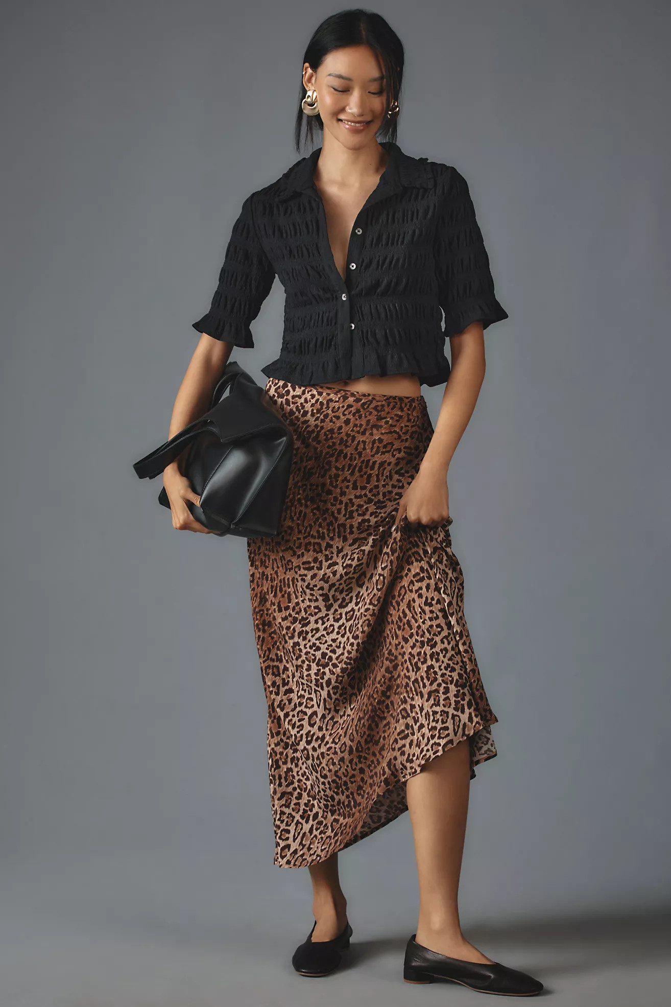 Maeve Smocked Button-Front Top | Anthropologie (US)