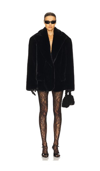 The Oslo Faux Fur Coat in Black | Revolve Clothing (Global)