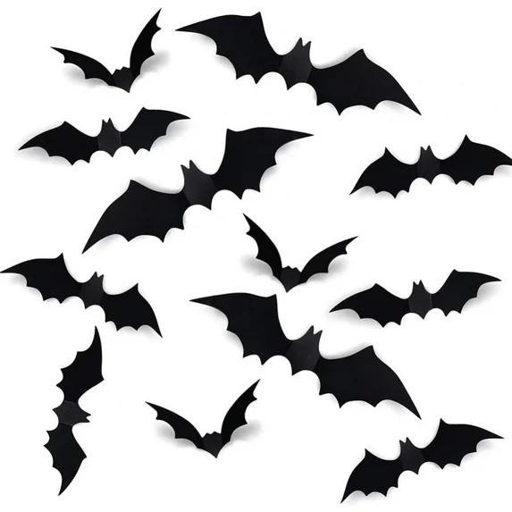 44 Pcs Halloween Bats Decorations, 3D Scary Bats for Wall Decor Multi-Size Bats Halloween Indoor ... | Walmart (US)