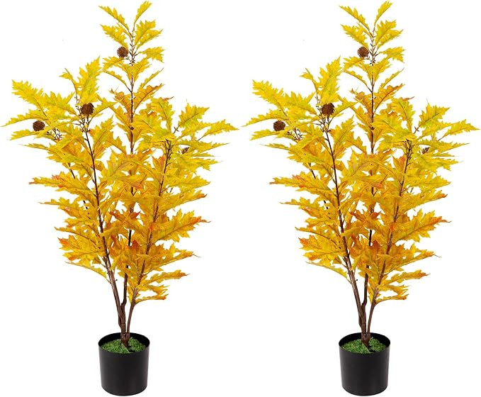 2 Packs 35.4-inch Artificial Maple Tree - Autumn Tree Artificial Plant Autumn Home Decoration, Su... | Amazon (US)