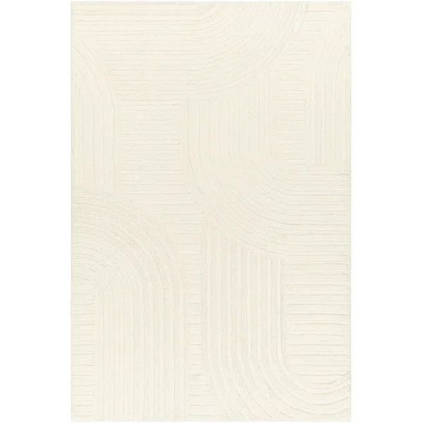 Dessau Abstract Hand Tufted Wool Area Rug in Ivory | Wayfair North America
