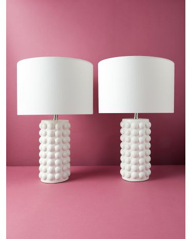 2pk 24in Ceramic Dot Textured Table Lamps | HomeGoods