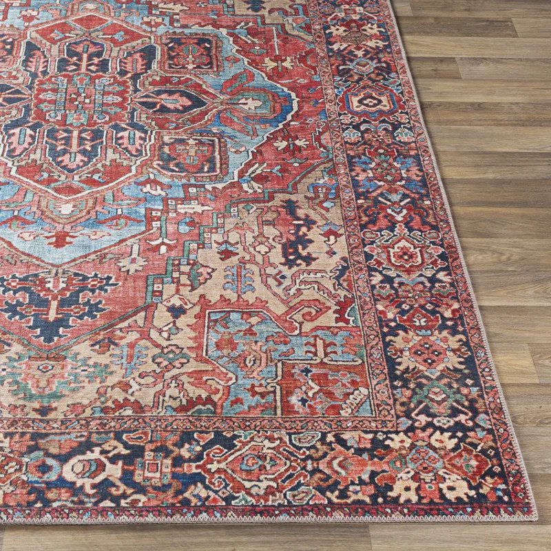 Fleckenstein Oriental Area Rug in Bright Red/Beige/Blue | Wayfair North America