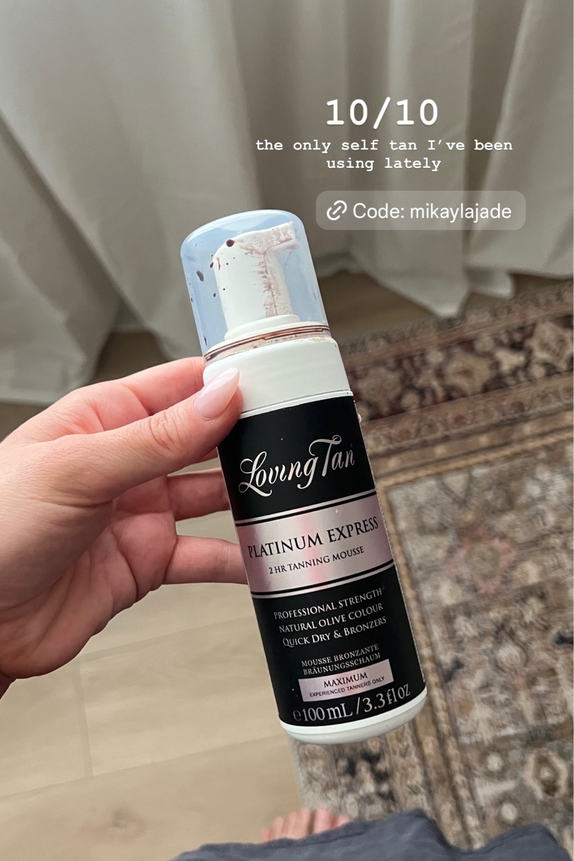 the besttt self tan!! only takes 2 hours to develop, doesn’t smell bad & dries quickly! a super deep but natural tan (code: MIKAYLAJADE) #lovingtan

#LTKbeauty #LTKSeasonal #LTKmidsize