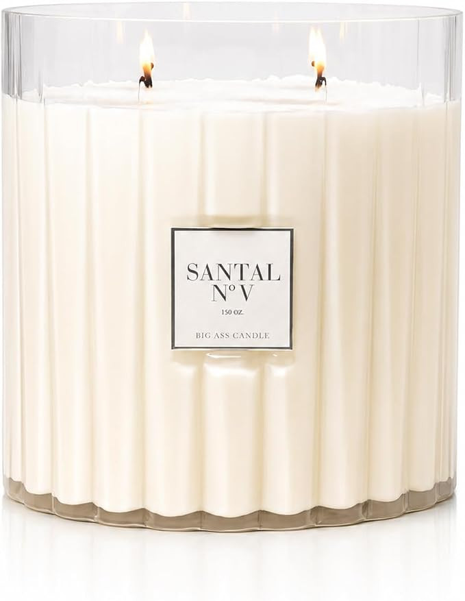 | Huge 10lb Luxury Candle, 150oz, 500 Hours | Crystal-Inspired Vessel | Santal No V. | Sandalwood... | Amazon (US)