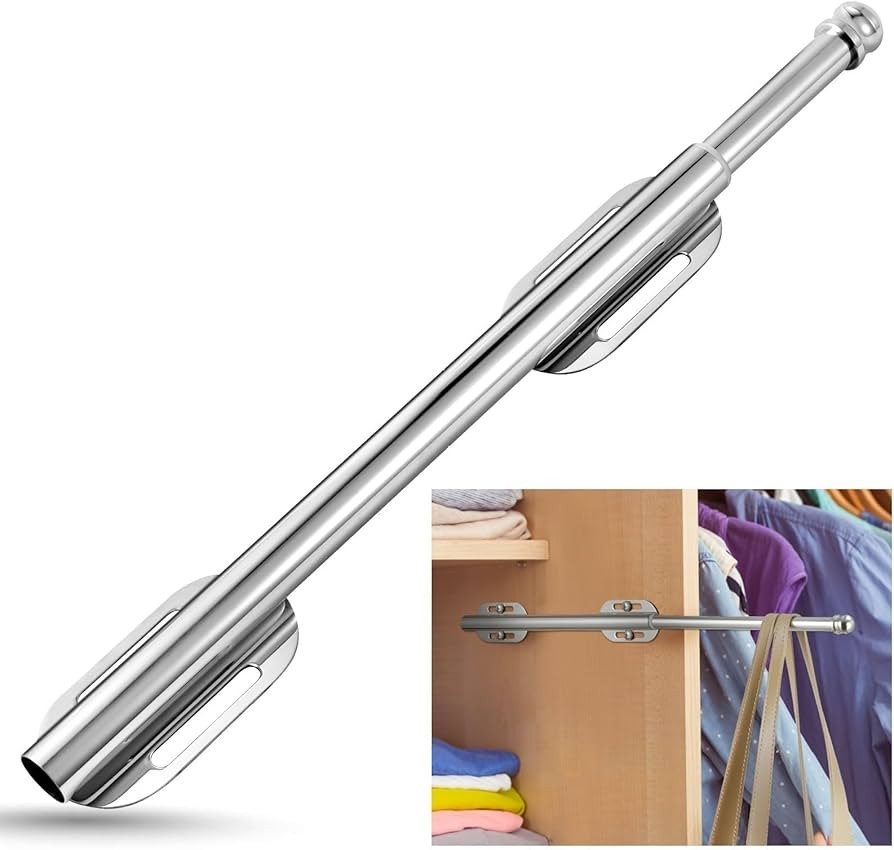 Creatyi 12.6" Stainless Steel Valet Rod Pull Out Valet Rod for Closet Heavy Duty Adjustable Close... | Amazon (US)
