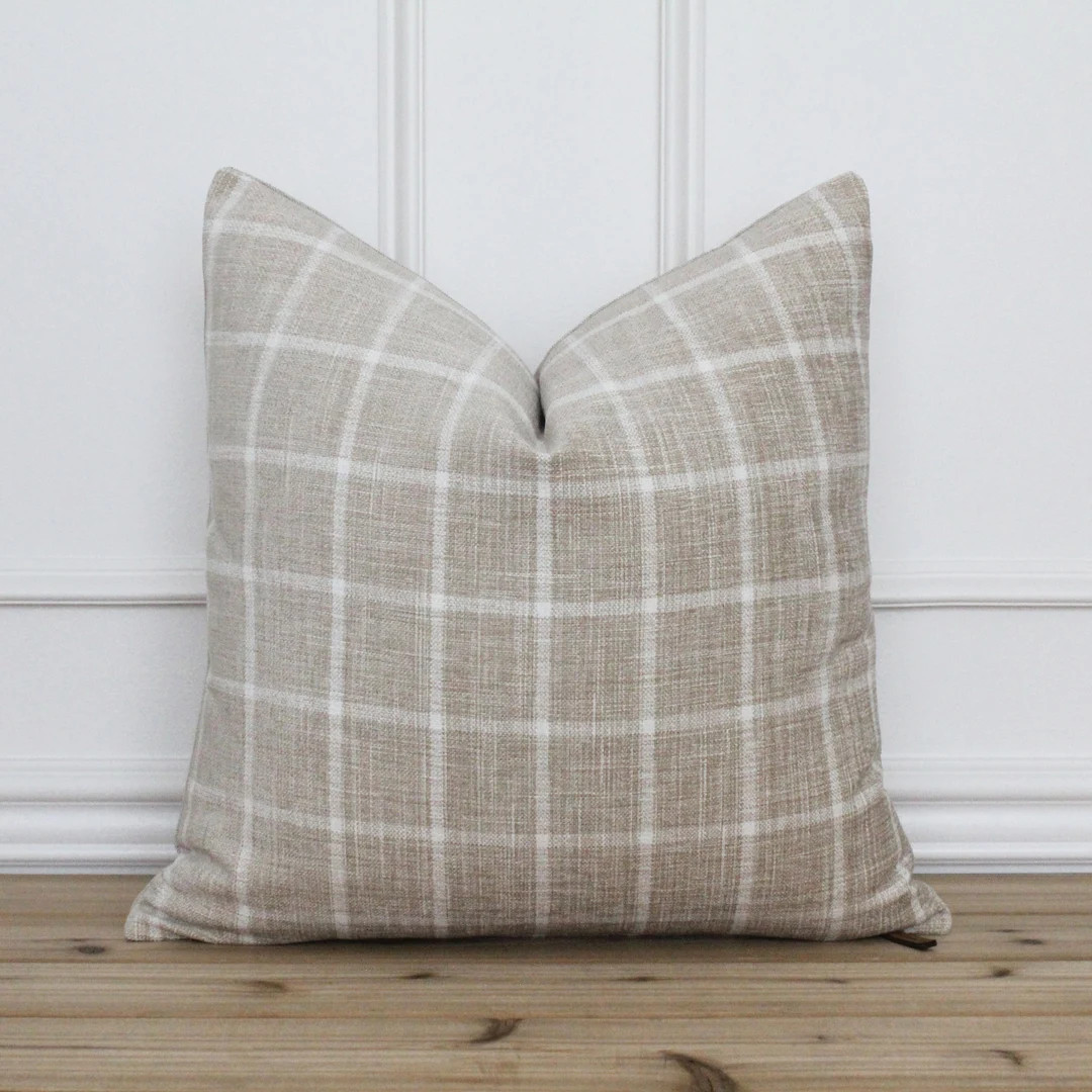 Tan Plaid Pillow Cover • Plaid Accent Pillow • Decorative Throw Pillow • Handmade Designer ... | Etsy (DACH)