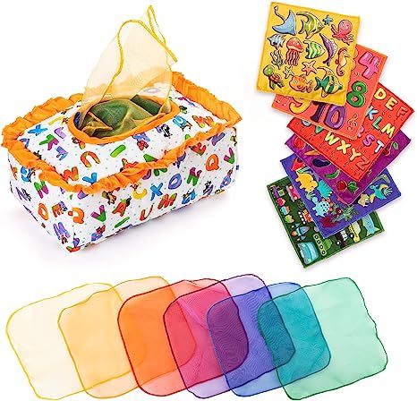EFO SHM Baby Toys 6 to 12 Months, Montessori Toys for Babies 6-12 Months, Soft Baby Magic Tissue ... | Amazon (US)