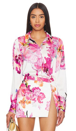 Shirt in White & Pink | Revolve Clothing (Global)