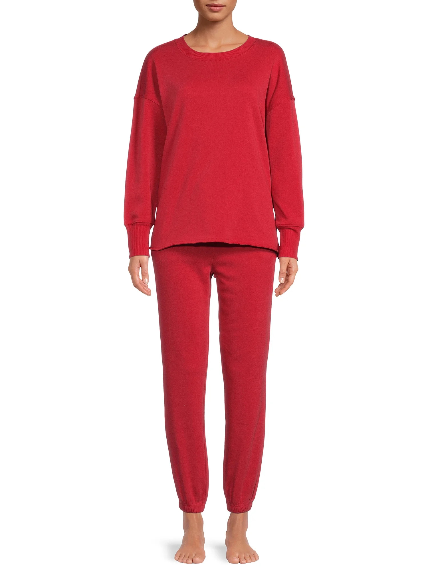 Secret Treasures Women's and Women's Plus Sleep Top and Cuffed Pants, 2-Piece | Walmart (US)