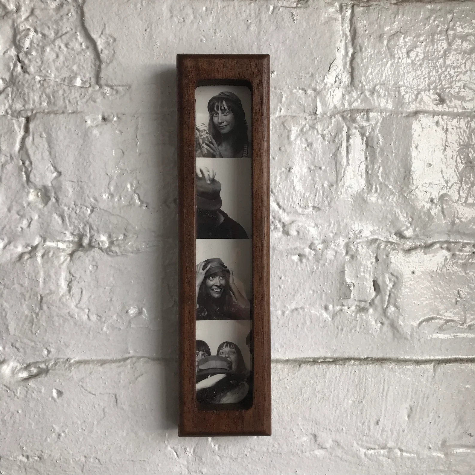 Walnut PhotoBooth Frame: MCM Magnetic Picture Strip (1.5 x 8 inches) | Etsy (US)
