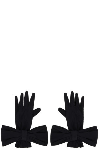 SSENSE Exclusive Black Bow Gloves | SSENSE