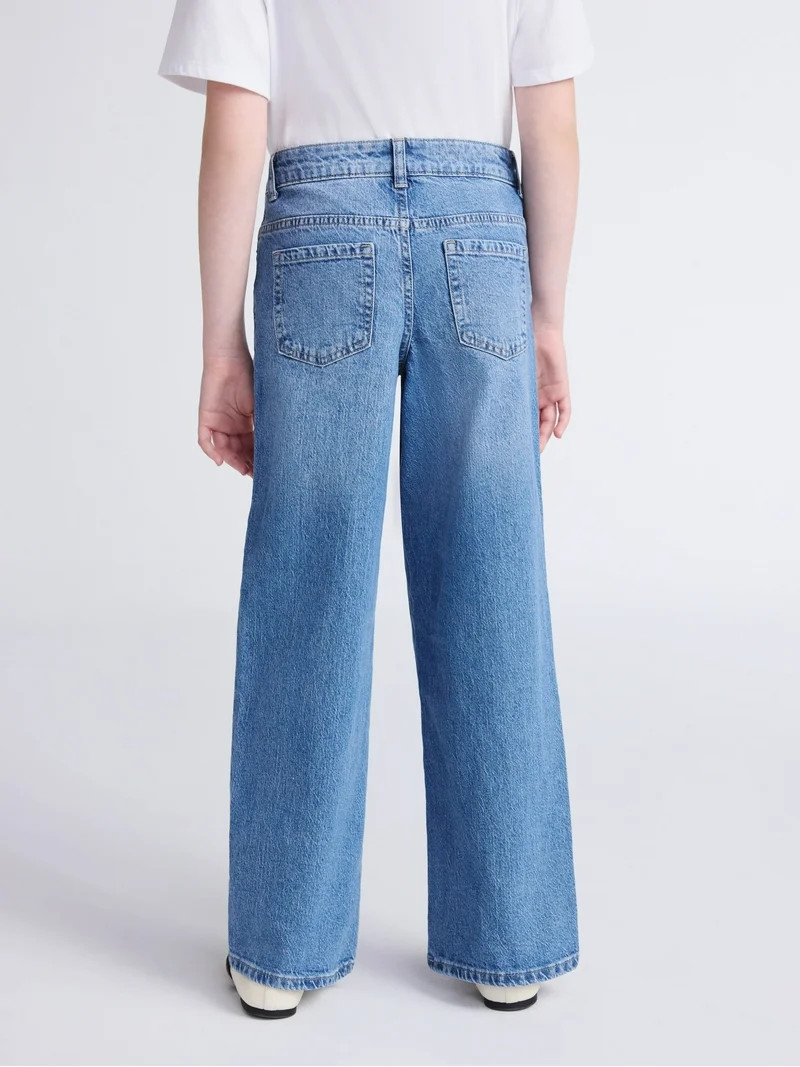 Weekend Academy Girls Baggy Straight Jeans, Sizes 5-18 | Walmart (US)