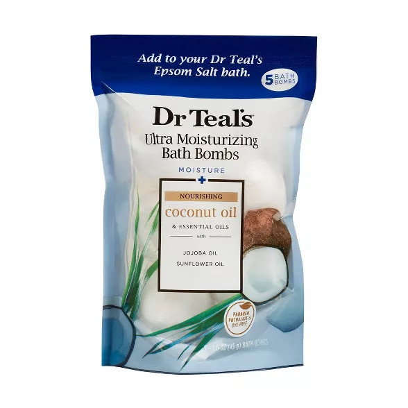 Dr Teal's Coconut Oil Ultra Moisturizing Bath Bombs - 5ct - 1.6oz | Target