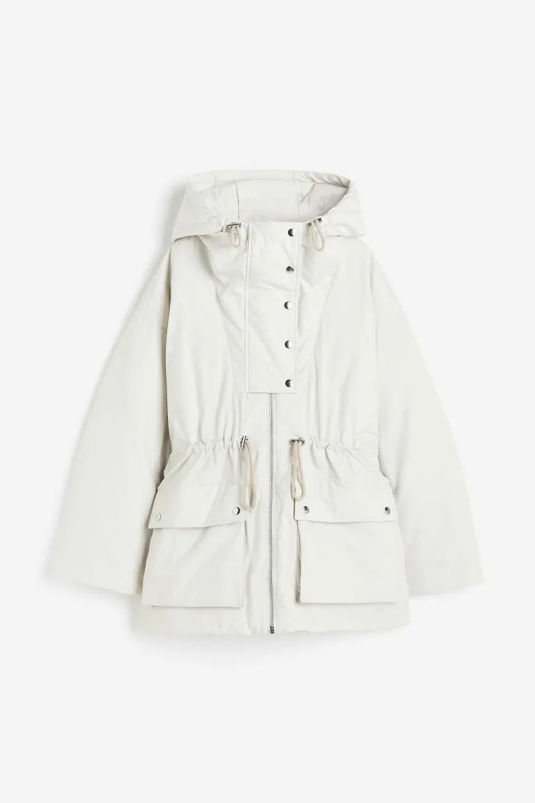 Oversized Down Jacket - Dark beige - Ladies | H&M US | H&M (US)