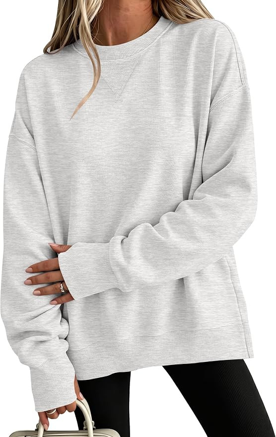ANRABESS Women's Oversized Crewneck Long Sleeve Sweatshirts | Soft Fleece Pullover Tops with Thum... | Amazon (US)