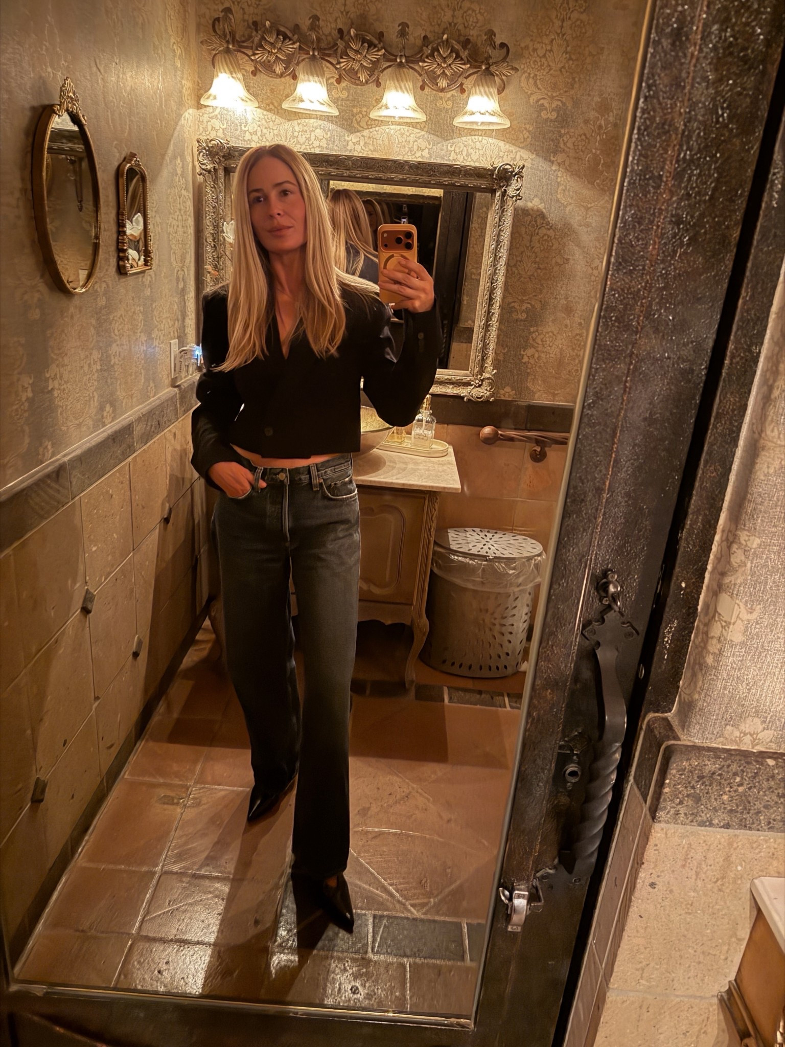 Cropped blazer and low rise jean 

#LTKOver40