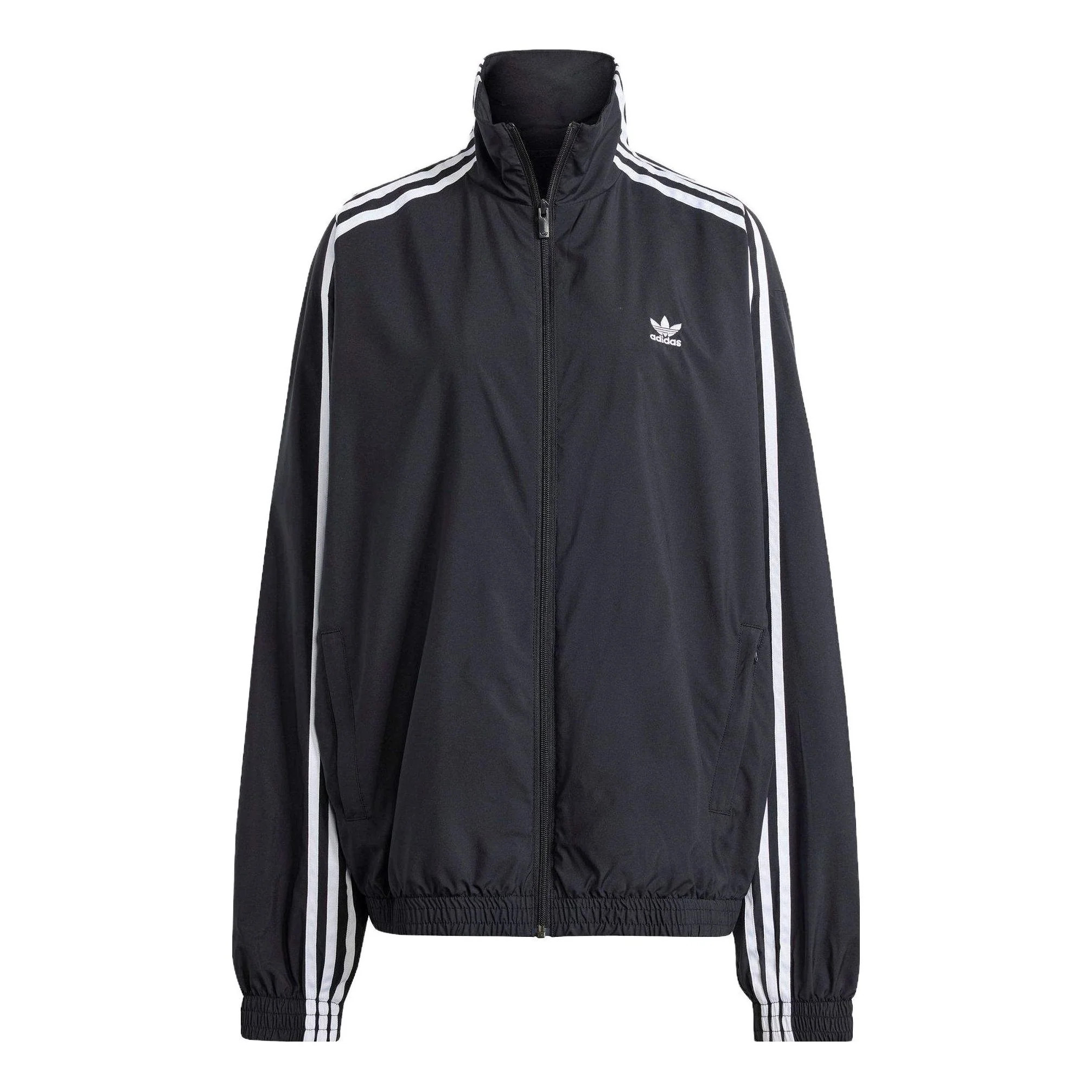 adidas Original Adilenium Oversize Track Top Asia Sizing 'Black Whtie' IV9339 | KICKS CREW